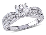1.60 Carat (ctw H-I, I1-I2) Diamond Engagement Ring in 14K White Gold